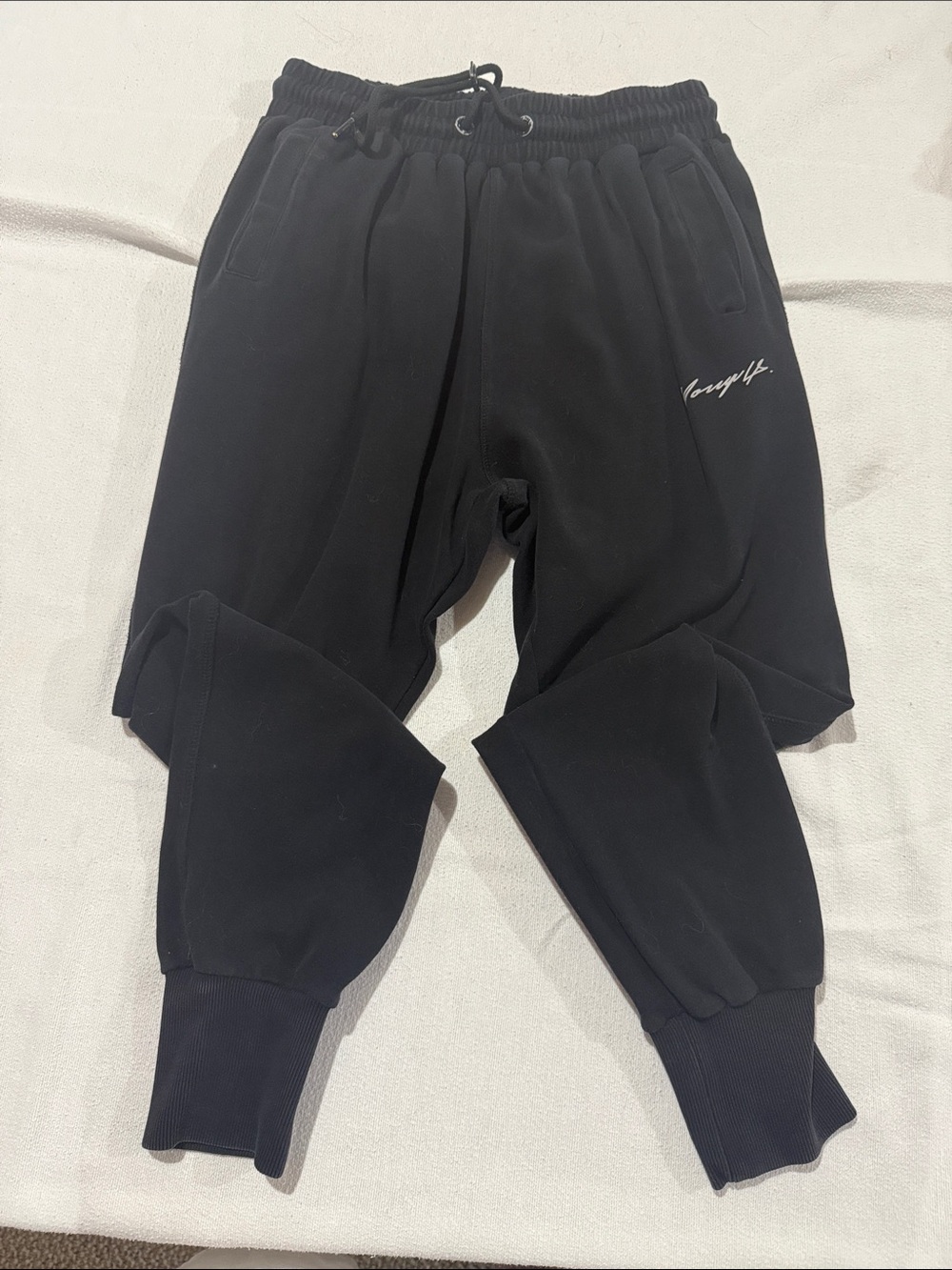 YoungLA Black Jogger Sweatpants with Script Logo